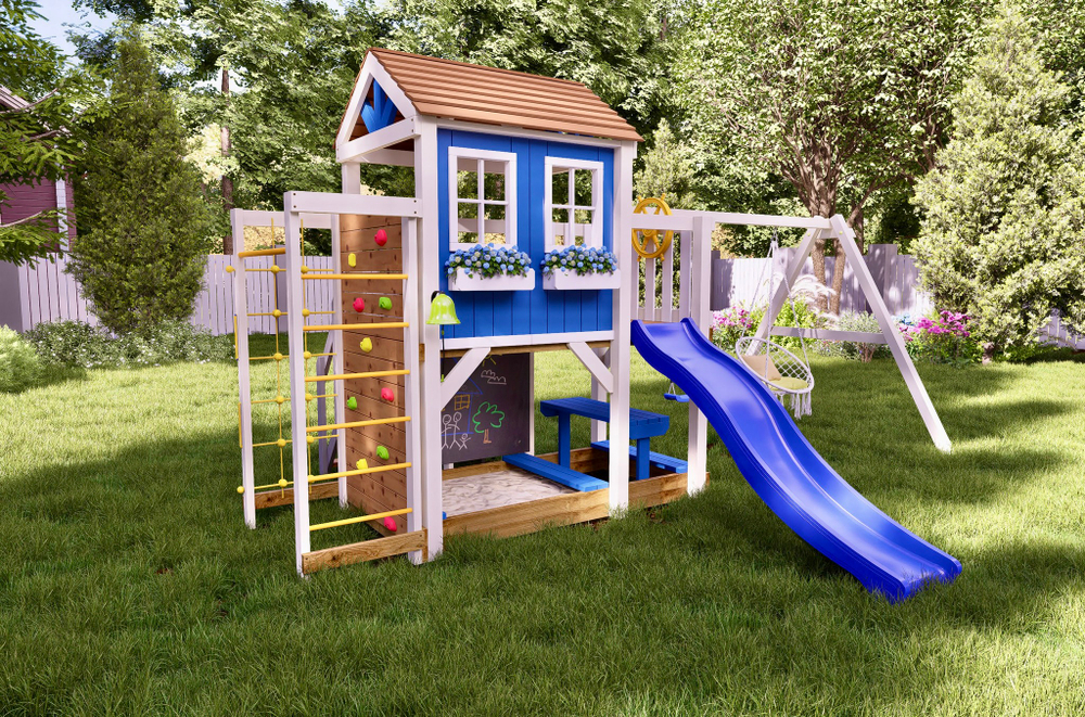 Детский домик с качелями "Прованс - спорт плюс"