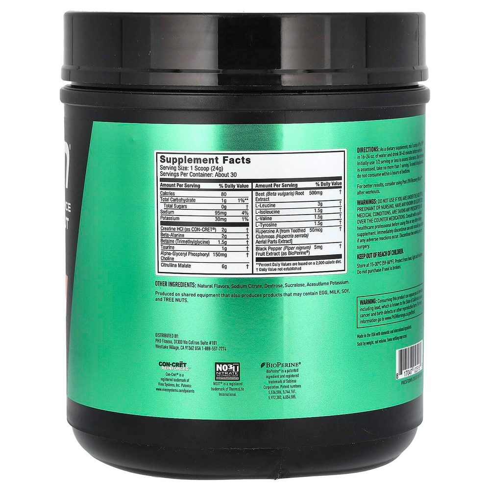 JYM Supplement Science, Pre JYM, высокоэффективное средство перед тренировкой, без стимуляторов, арбуз и клубника, 720 г (1,6 фунта)