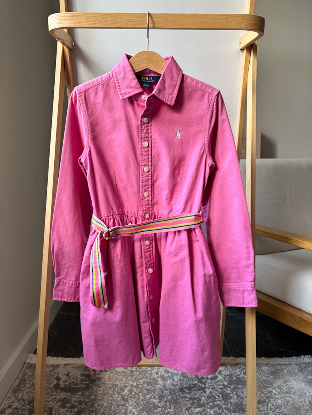 Хлопковое платье-рубашка Polo Ralph Lauren, 122