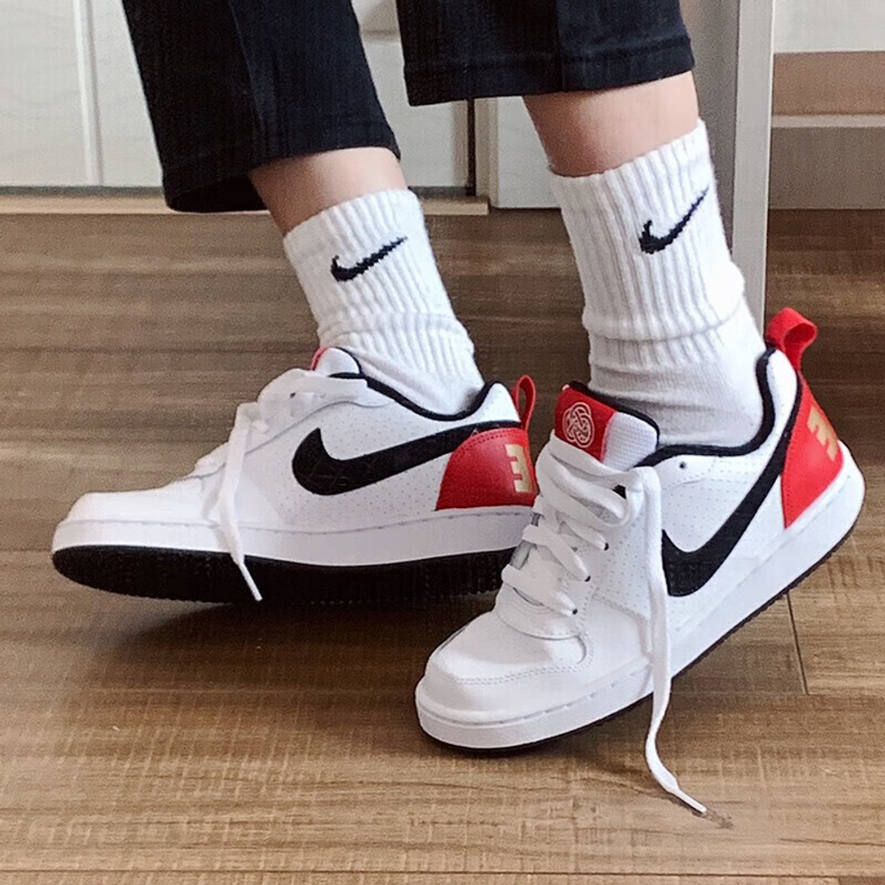 Женские кроссовки Nike Court Borough Low 'Black White Red' DD8495-106