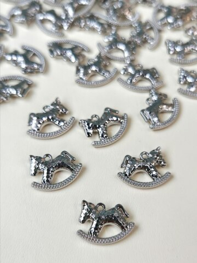 пд1712-р Подвеска "Лошадка-качалка" 17*12мм, родий