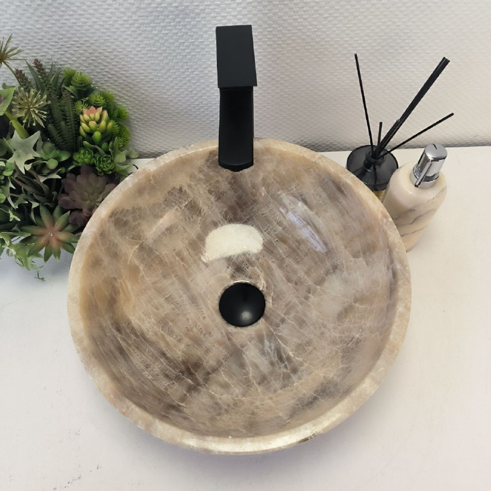 Раковина из оникса Bowl Grey TinLip BO-62939 40*40*15 140