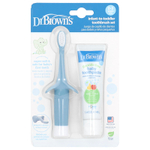 Dr. Brown's, Набор зубных щеток для малышей, 0–3 лет, синий, яблочная груша, набор из 2 предметов