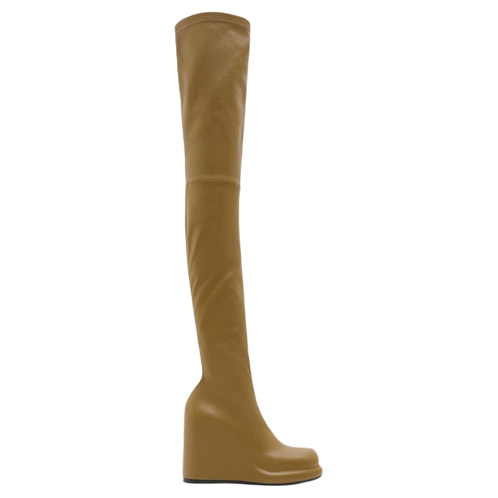 Burberry Pillar Knee high Boots 9cm Women"s Umber