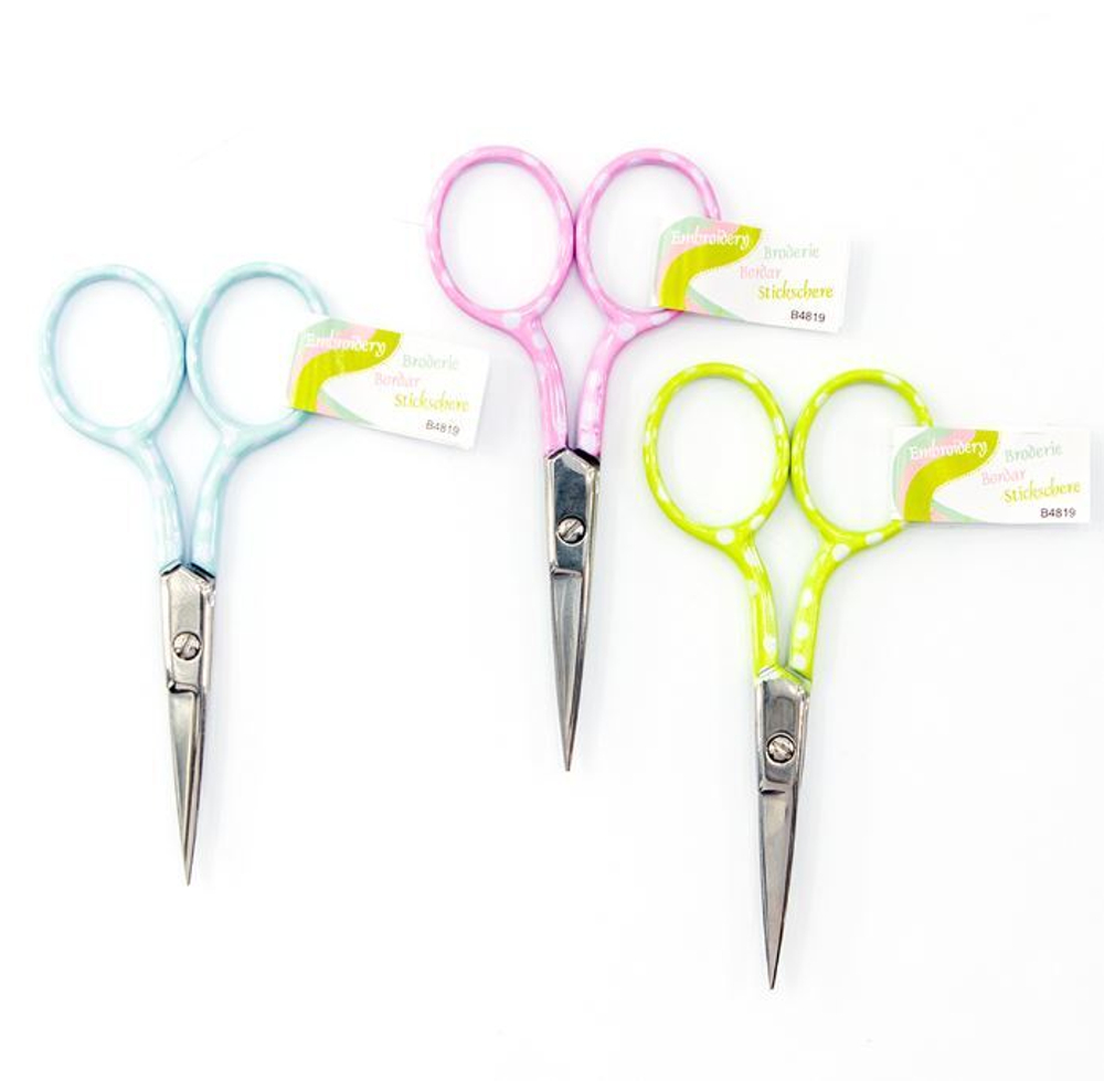 Набор ножниц для вышивания "Горошки" в пластиковом дисплее, 9,5 см,!18 шт (10702070/220224/3079595/1