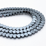 Гематит Сердце бусины (имитация), сердце, цвет черный, размер около 3,7 мм, цена за 61-62 шт (1/2 нити)