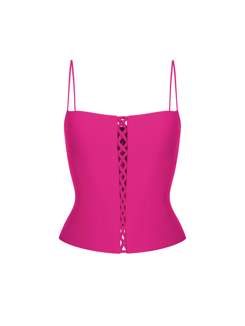 Топ-бюстье корсетного типа из крепа со шнуровкой