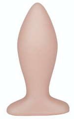 Телесная анальная пробка с широким основанием - 9 см. (Цвет: телесный)