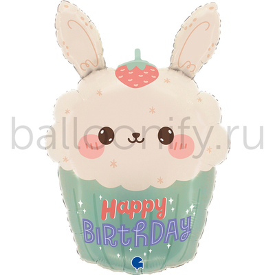 Шар (24''/61 см) Фигура, Кексик с зайчиком, 1 шт. в уп.