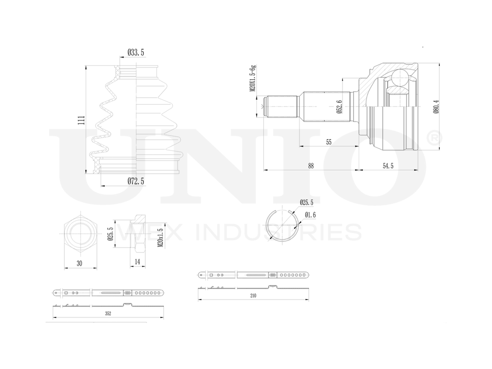 ШРУС внешний UNIO CVJ-20188