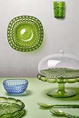 Блюдо сервировочное с крышкой vanity, D30 см, зеленое