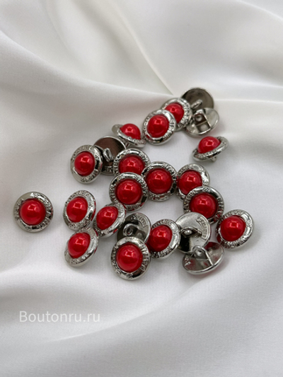 Пуговицы Шан. Жемчуг серебро красные