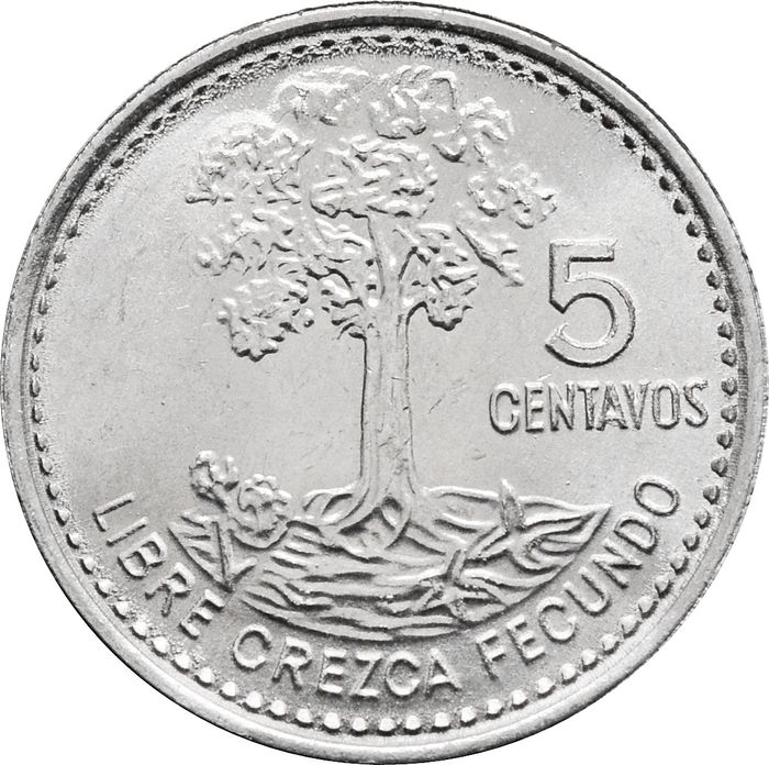 5 сентаво 2009 Гватемала. Хлопковое дерево