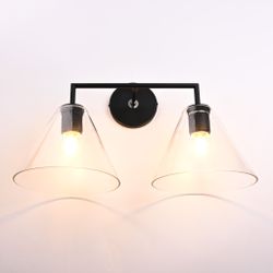 Бра Rh Utilitaire Funnel Shade Double Sconce Black By Imperiumloft