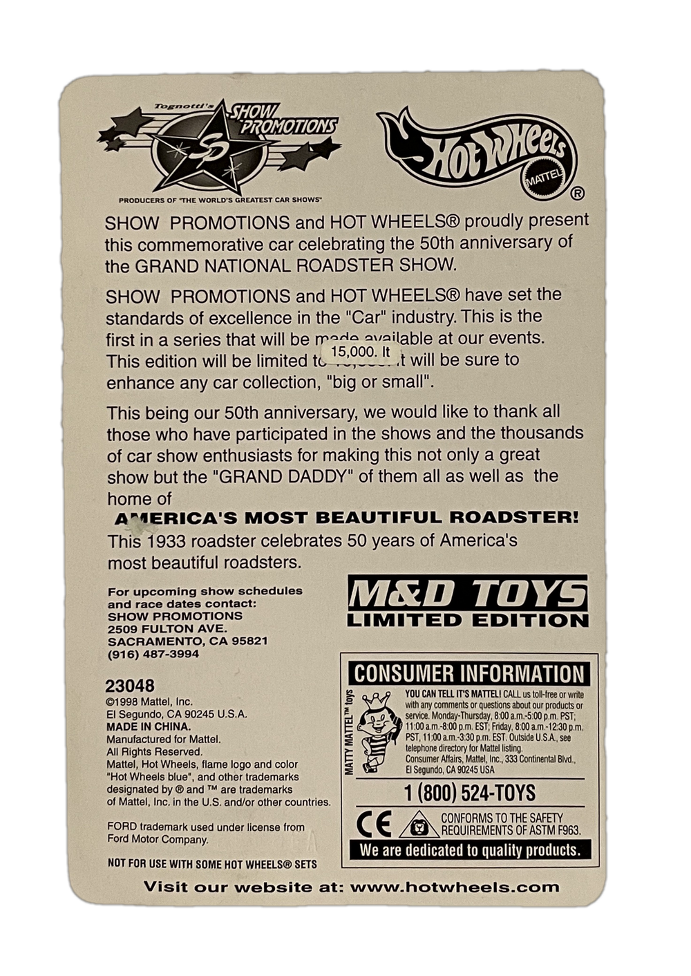 Hot Wheels Grand National Roadster Show '33 Ford Roadster (1999)