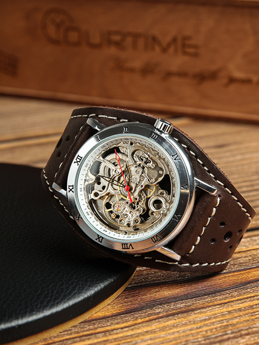 Часы скелетоны мужские механические Winter YOURTIME