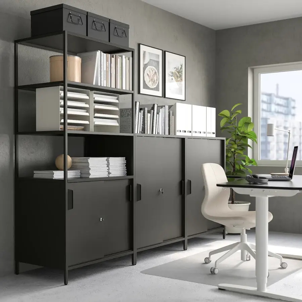 Комбинация шкафов - IKEA TROTTEN/ТРОТТЕН ИКЕА, 180х240 см, черный