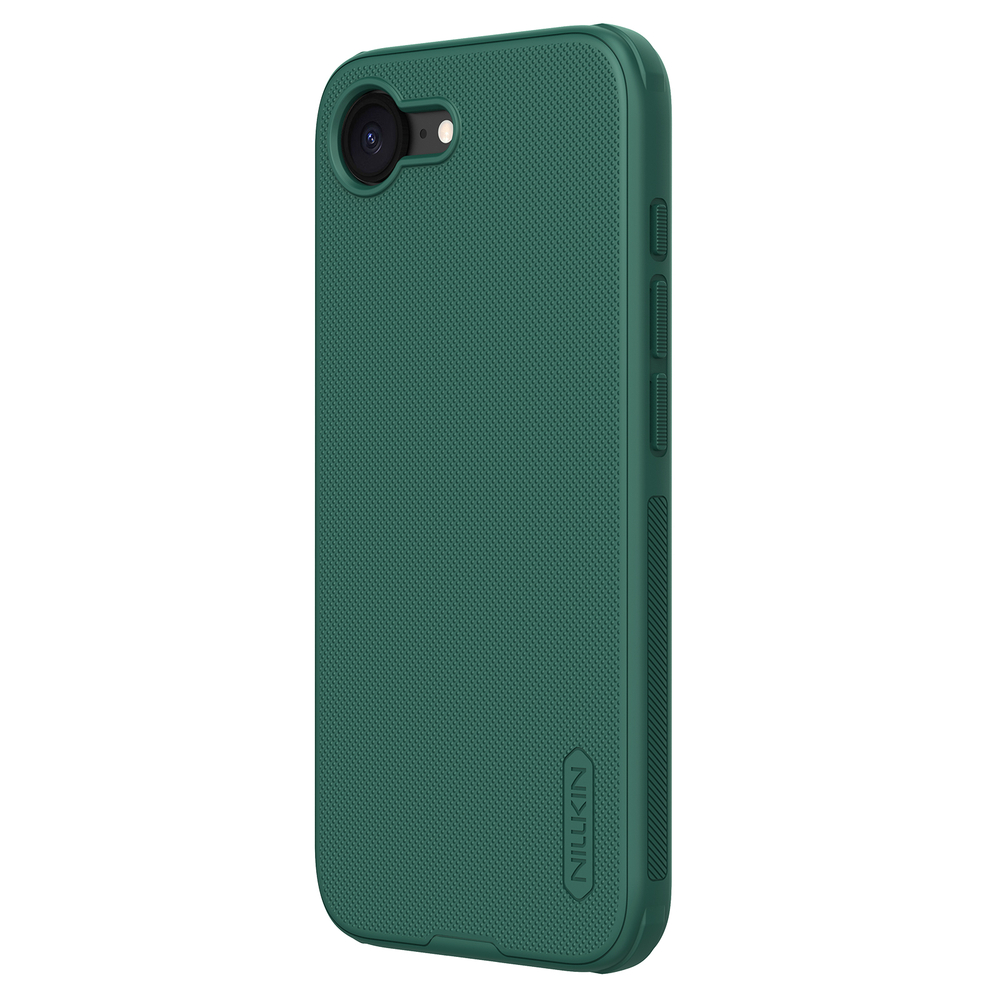 Усиленный чехол зеленого цвета (Dark Green) от Nillkin для iPhone 16e, серия Super Frosted Shield Pro