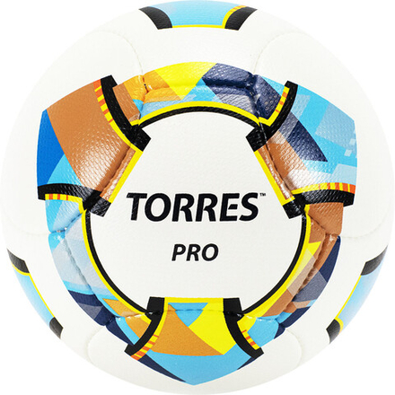 Мяч футбольный "TORRES Pro" арт.F320015, р.5, 14 панел. PU, 4 подкл. слоя, ручная сшивка, бело-золот-черн