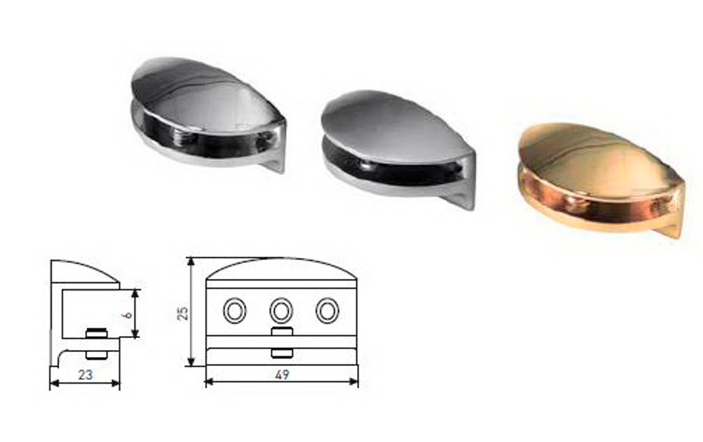 Держатель для стек. полок EDSON 8906 GOLD