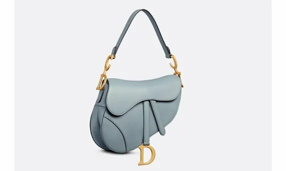 Сумка Dior Saddle с ремнем серо-синий