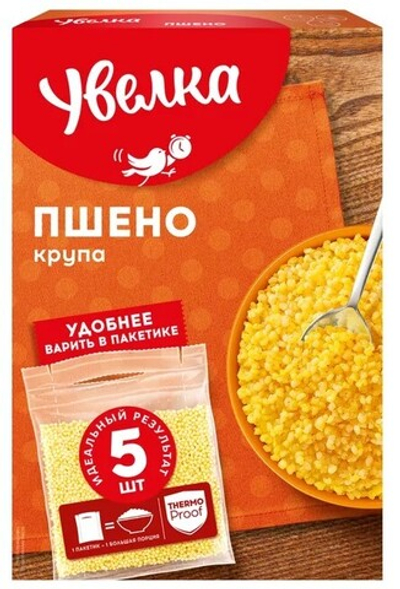 Крупа пшено «Увелка» в пакетах для варки, 5х80г