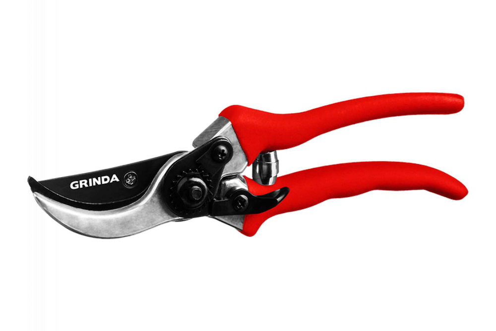 Секатор GRINDA с алюминиевыми рукоятками, G-11, плоскостной,210мм. (12шт)