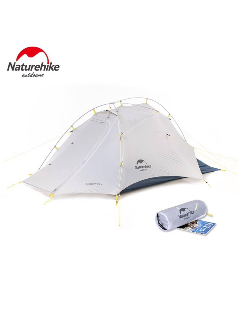 Палатка Naturehike Cloud Up-Wing Si 2-местная, алюминиевый каркас, серо-синяя