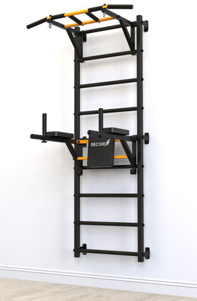 Шведская стенка Record X, без опоры, турник Классик, черный (X2)