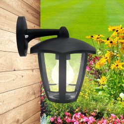 Садово-парковый светильник ЭРА «Дели 3» НБУ 07-60-004-Ч черный 6-гранный настенный IP44 Е27 max 60Вт