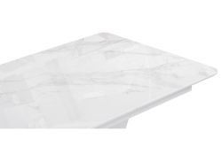 Стол на тумбе Бугун 120(160)х80х77 белый мрамор / белый
