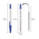 Ручка шариковая Brauberg Line синяя, 1.0мм, прозрачный корпус