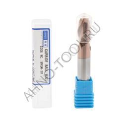Фреза твердосплавная сферическая  8мм (L=60, l=16, хв=8) Z2 35° по стали, нержавеющей стали, чугуну