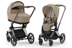 Коляска 2 в 1 Cybex Priam IV Cozy Beige, шасси Rose Gold