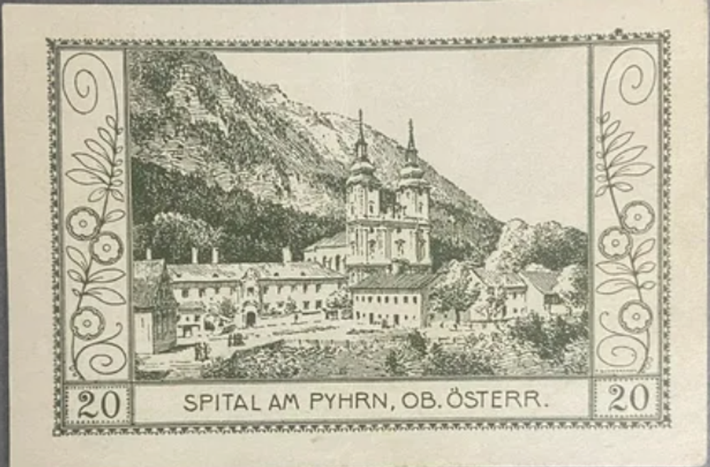 Австрия 20 геллеров 1920 Шпиталь-ам-Пирна aUNC