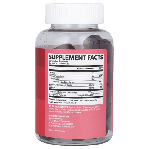Havasu Nutrition, жевательные таблетки с биотиком из клюквы и малины, 1 млрд КОЕ, 60 жевательных таблеток