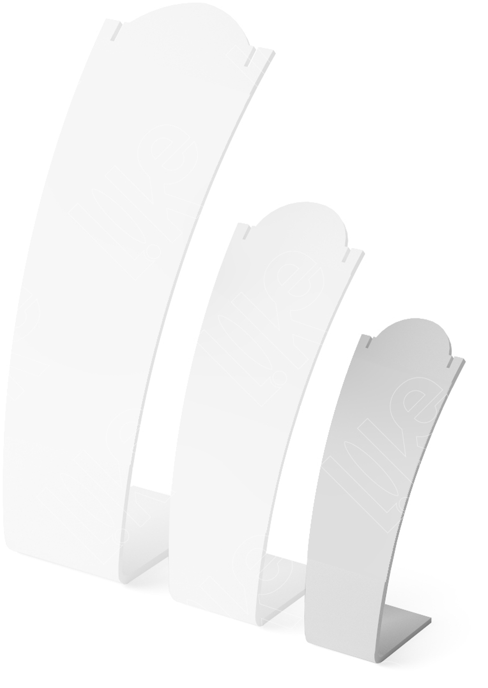 Бюст для колье/изогнутый/2 прорези/Н-140 мм./ПЭТ карман