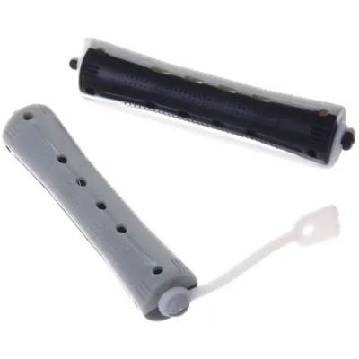 Бигуди пластмассовые-коклюшки 10шт, d=18мм (серо-черный)