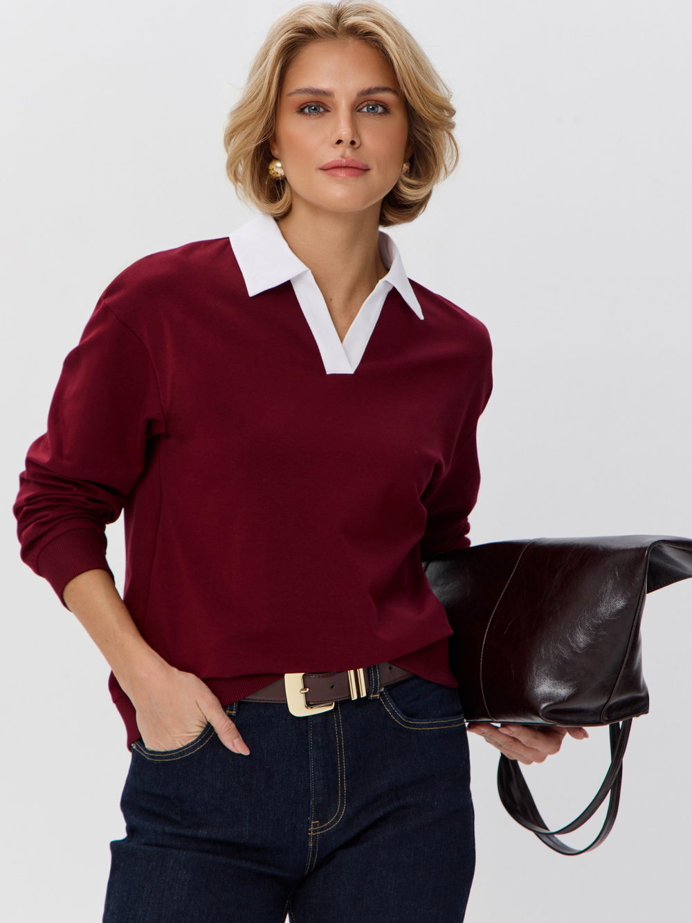 Джемпер с воротником поло