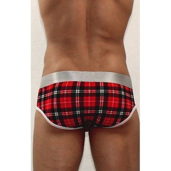 Мужские трусы брифы красные в клетку Calvin Klein Red