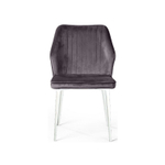 Стул Berg, бархат  светло-серый 26 / белый конус