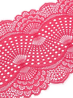 03-167 Кружево эластичное 22 см, кораллово-красный