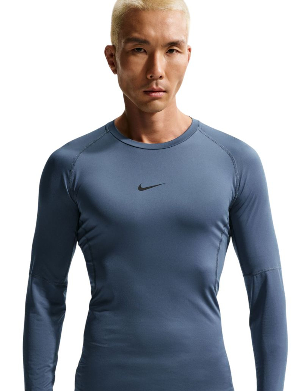 Термобелье Nike Pro Dri-FIT Tight Long-Sleeve Fitness - diffused blue/black