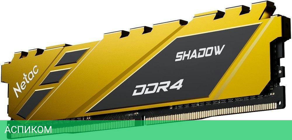 Оперативная память Netac Shadow 16Gb DDR4 Yellow (NTSDD4P26SP-16Y)