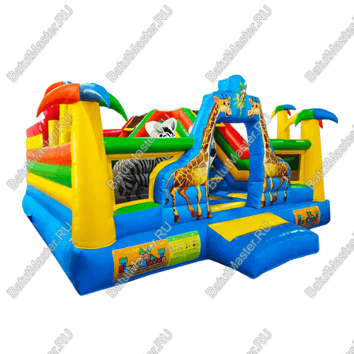 Коммерческий надувной батут "Животные в джунглях " 5*5*2,7м