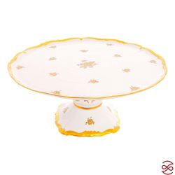 Тарелка для торта на ножке Queen's Crown Золотая роза 30 см