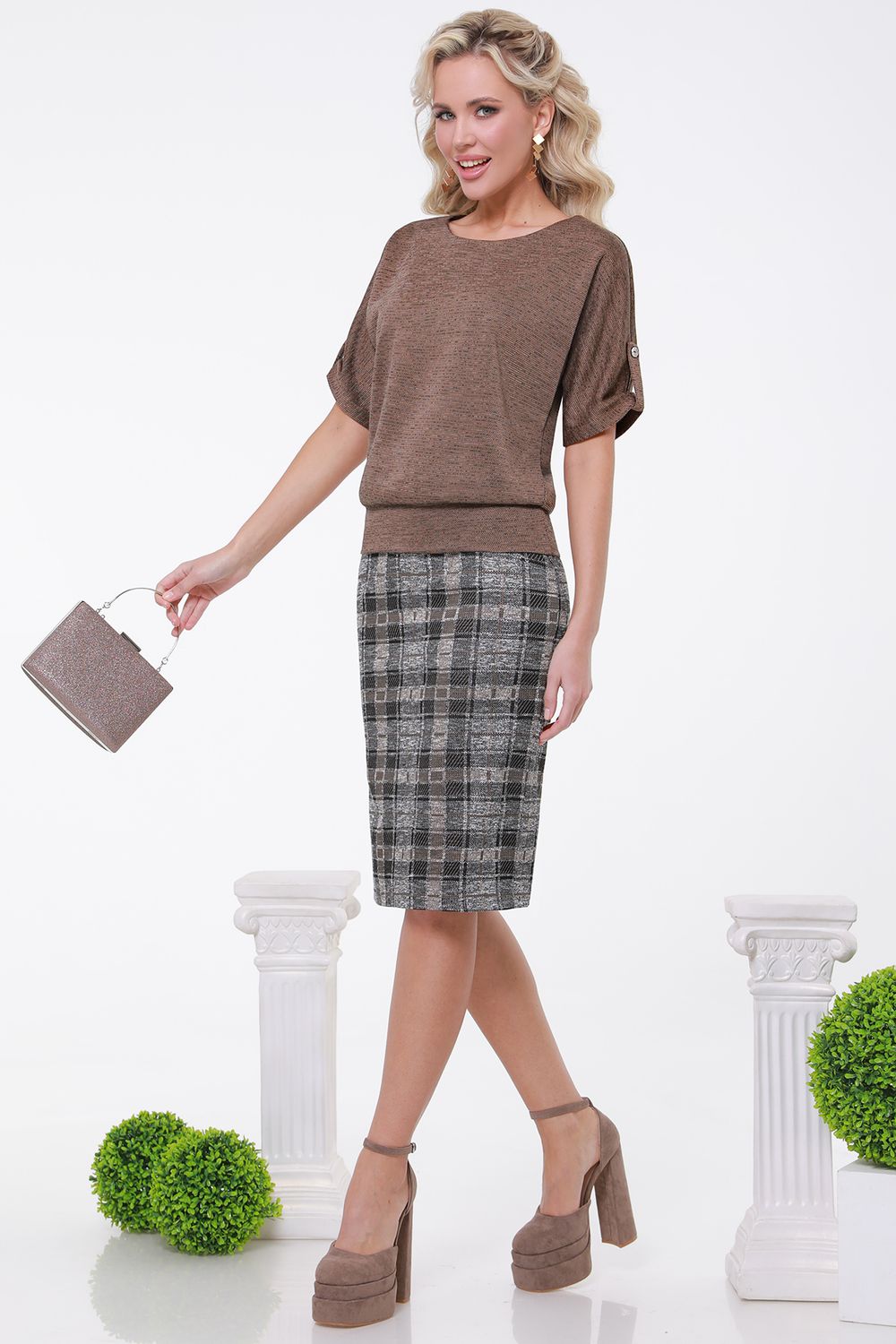 Костюм с юбкой в клетку DStrend (Акция)