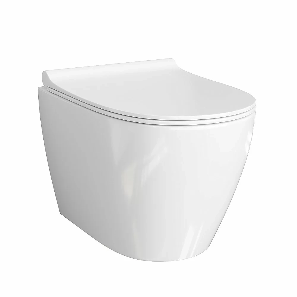 Унитаз подвесной WasserKRAFT Mindel 10TLT.010.ME.PG02.H002 безободковый, с инсталляцией Aller 10, с крышкой микролифт, белый/кнопка золото глянцевое