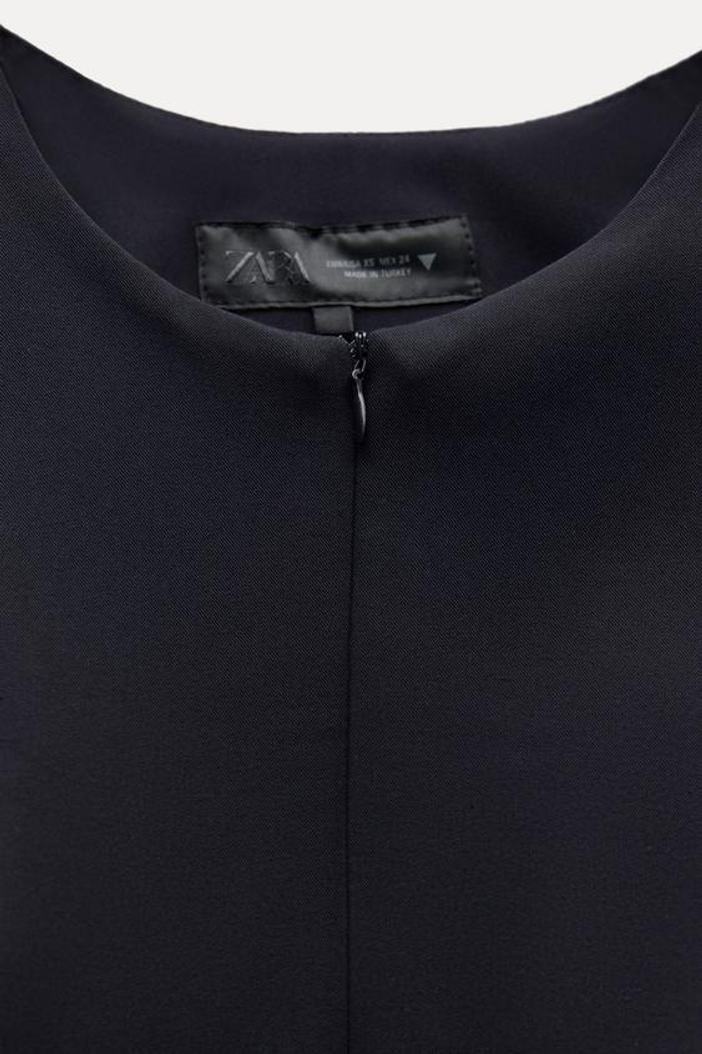 ZARA ТОП С БАСКОЙ И ЗАЩИПАМИ, МОРСКОЙ СИНИЙ