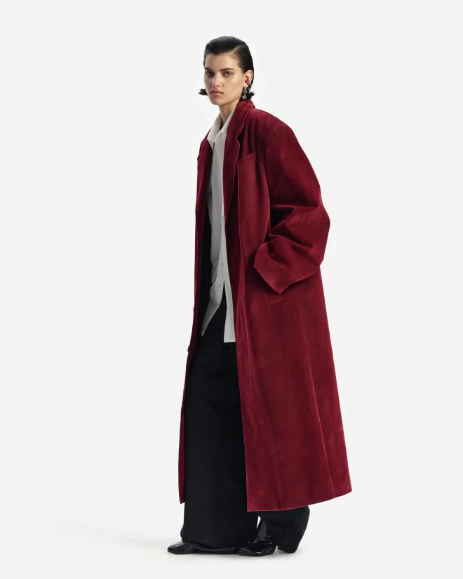 Пальто из денима с бархатным покрытием